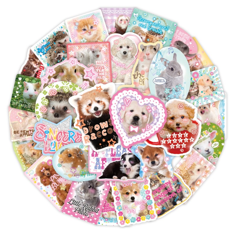 Vintage Fashion Magazine - 50 ชิ้น/เซ็ต Kawaii แฟชั่นสมุดภาพสมุดบันทึกสติกเกอร์น่ารักสัตว์จริงเคสโทรศัพท์กีตาร์กระเป๋าเดินทาง Decal DIY