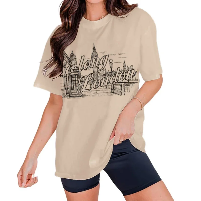 Vintage Fashion London - ดังนั้นยาวลอนดอน Vintage เสื้อยืดอินเทรนด์น่ารักเพลงคอนเสิร์ต T เสื้อหลวมแขนสั้น Fandom