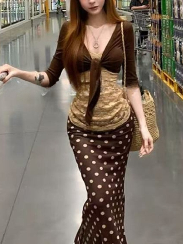 Vintage Fashion Fabrics - ชุดเซ็ตวินเทจญี่ปุ่น 3 ชิ้น เสื้อสายเดี่ยวลูกไม้ทรงเข้ารูป + เสื้อคลุมคาร์ดิแกนแบบสั้น