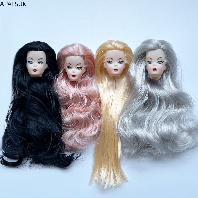 Vintage Fashion Girl - หัวตุ๊กตาผมหยิกสีฟ้า สำหรับตุ๊กตาขนาด 11.5 นิ้ว แบบวินเทจ หน้าตุ๊กตา