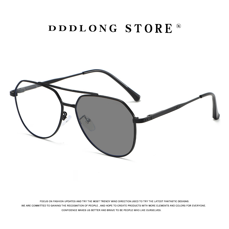 Vintage Fashion Girl - DDDLONG ย้อนยุคพังก์แฟชั่นนักบินแว่นตากันแดดโฟโตโครมิกผู้หญิงผู้ชายแว่นตาโลหะคลาสสิกวินเทจยูวี 400 กลางแจ้งเฉดสี D679