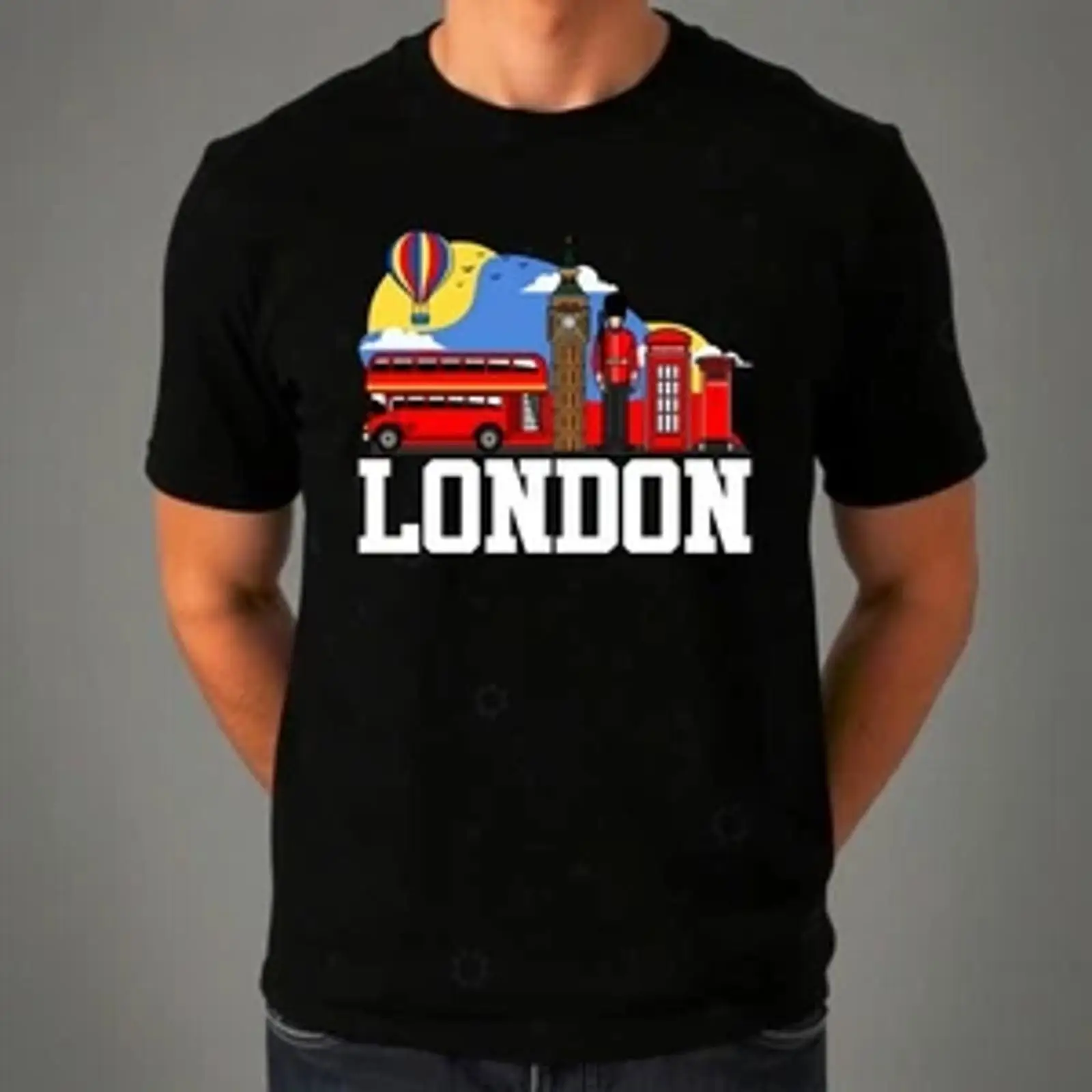 Vintage Fashion London - เสื้อยืดลอนดอน อังกฤษ ลายยูเนี่ยนแจ็ค สไตล์อังกฤษ ของที่ระลึกสุดเท่ วินเทจ