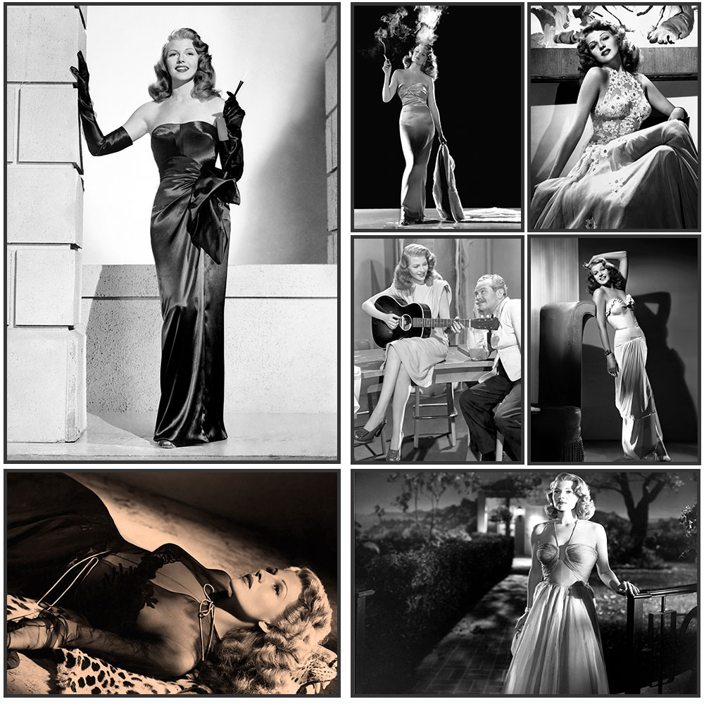 Vintage Fashion Prints For Wall - Rita Hayworth โปสเตอร์,สีดําและสีขาว,Rita Hayworth พิมพ์,ภาพยนตร์คลาสสิก,แฟชั่นพิมพ์,การถ่ายภาพวินเทจ,Wall Art