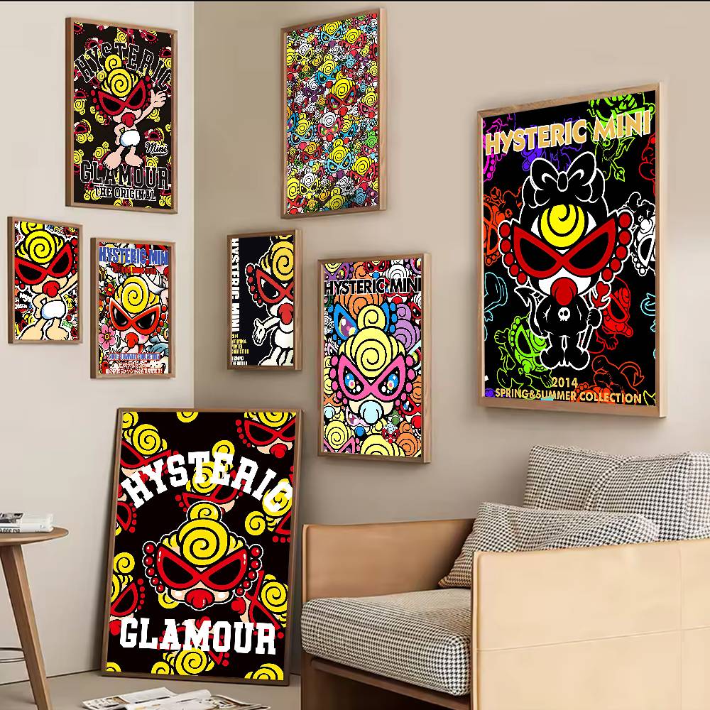 Vintage Fashion Prints For Wall - แฟชั่นญี่ปุ่น H-Hysteric M-Mini คุณภาพดีพิมพ์และโปสเตอร์วินเทจห้องบาร์คาเฟ่ตกแต่งบ้านตกแต่ง