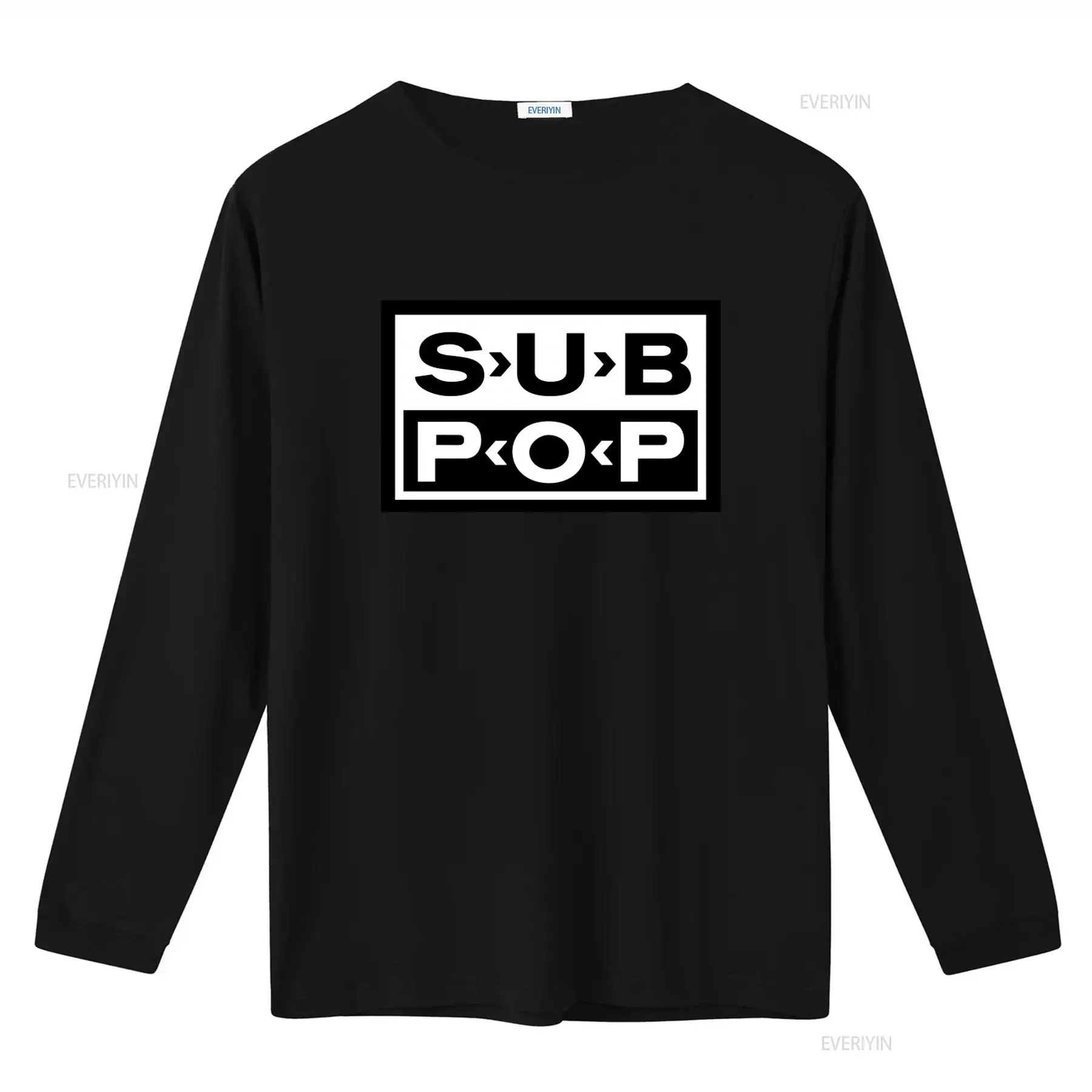 เสื้อยืดโลโก้ Sub Pop สีดำ พิม - Vintage Fashion Style Men บทวิจารณ์และราคา