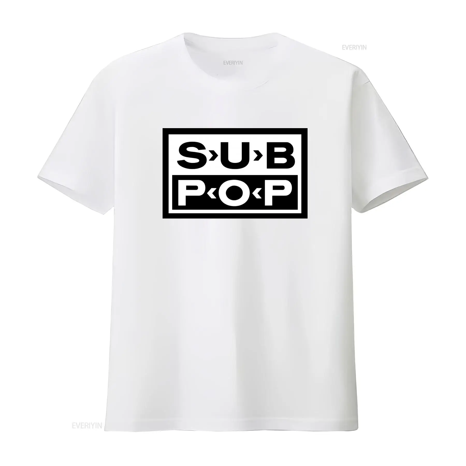 เสื้อยืดโลโก้ Sub Pop สีดำ พิม - Vintage Fashion Style Men บทวิจารณ์และราคา