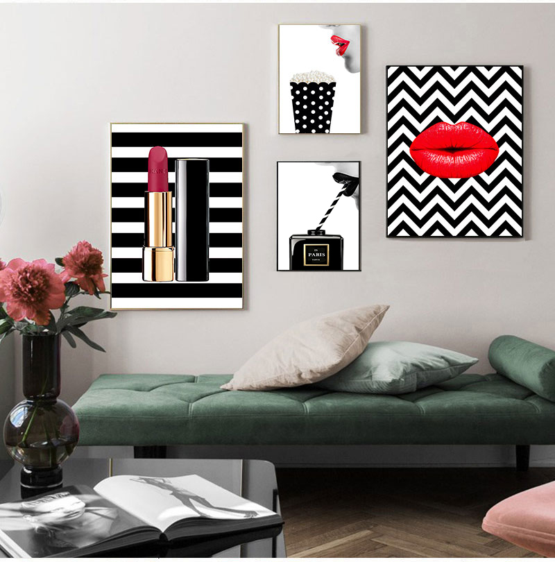 โปสเตอร์พิมพ์ภาพวาดผ้าใบ Vinta - Vintage Fashion Prints For Wall บทวิจารณ์และราคา