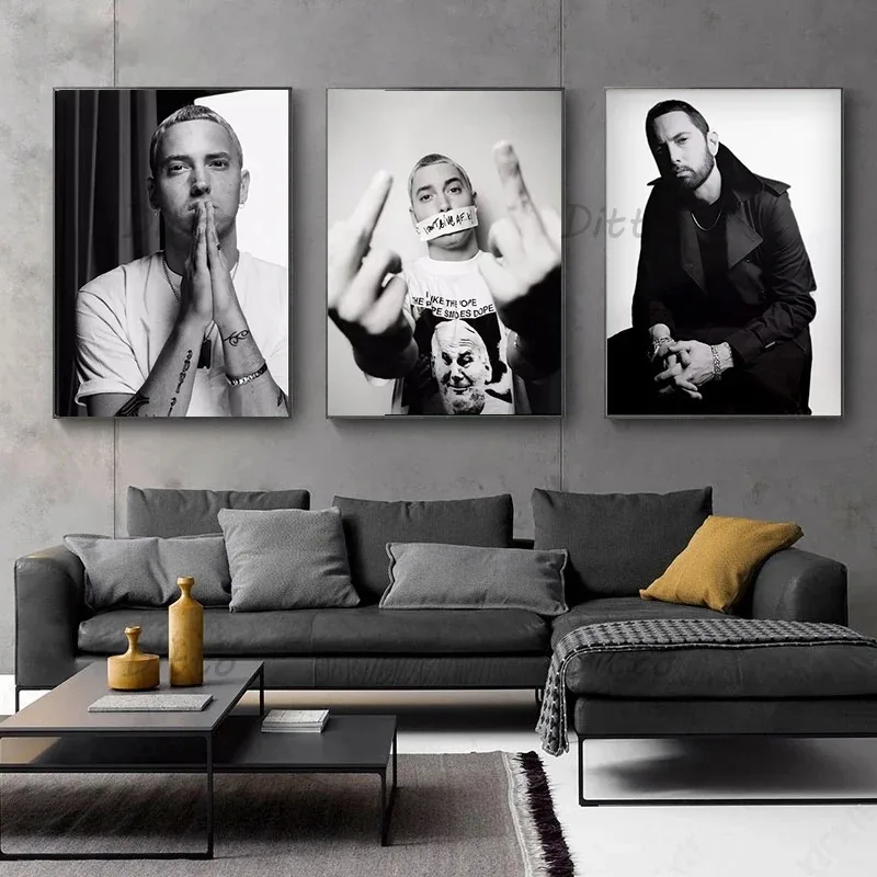 ฮิปฮอปแร็ปเปอร์นักร้องเอมิเน็ม - Vintage Fashion Prints For Wall บทวิจารณ์และราคา