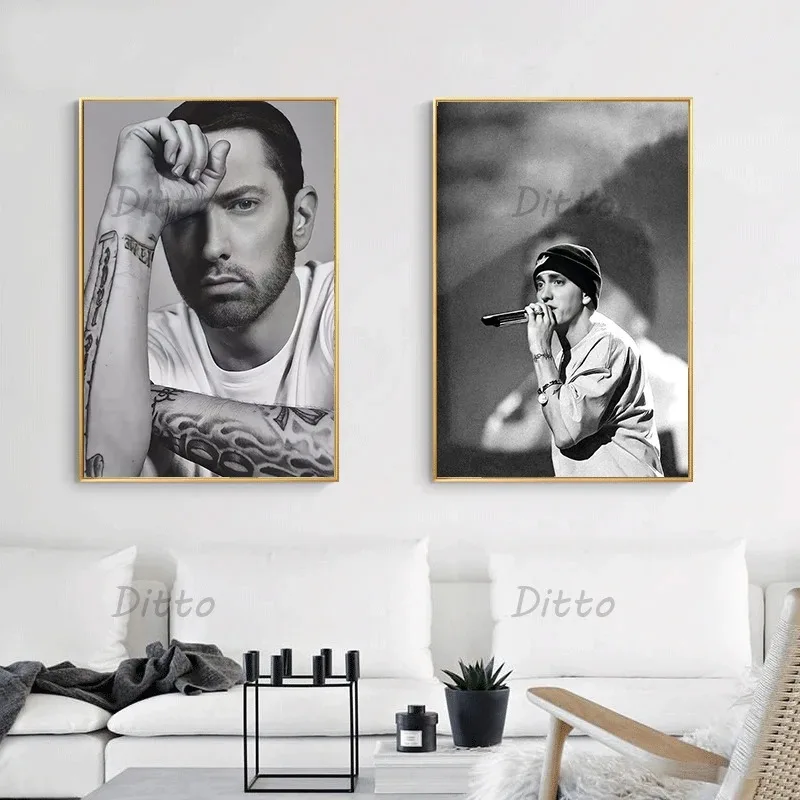 ฮิปฮอปแร็ปเปอร์นักร้องเอมิเน็ม - Vintage Fashion Prints For Wall บทวิจารณ์และราคา