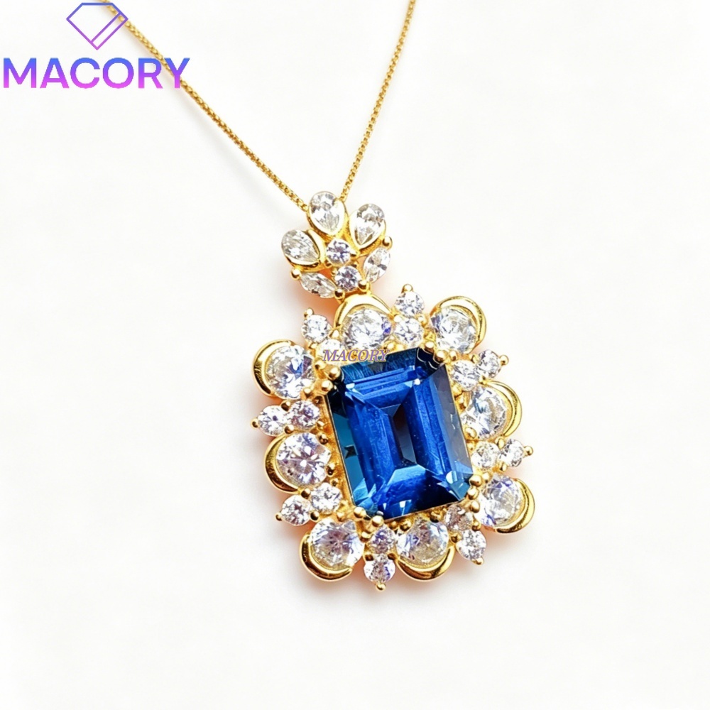 จี้สร้อยคอโทแพซสีน้ำเงินลอนดอน - Vintage Fashion London บทวิจารณ์และราคา