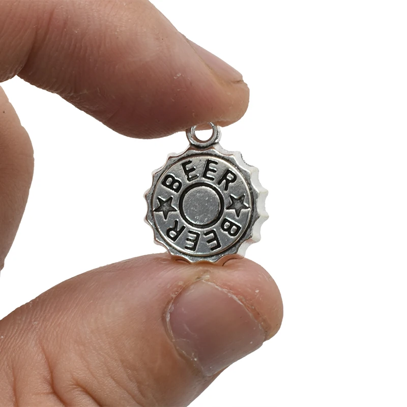 15ชิ้นจี้โลหะอัลลอยฝาเบียร์ชุบ - Vintage Fashion Jewelry Necklaces บทวิจารณ์และราคา