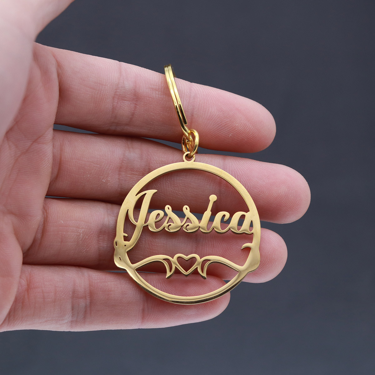 Love Heart Custom ชื่อพวงกุญแจ - Vintage Fashion Names บทวิจารณ์และราคา