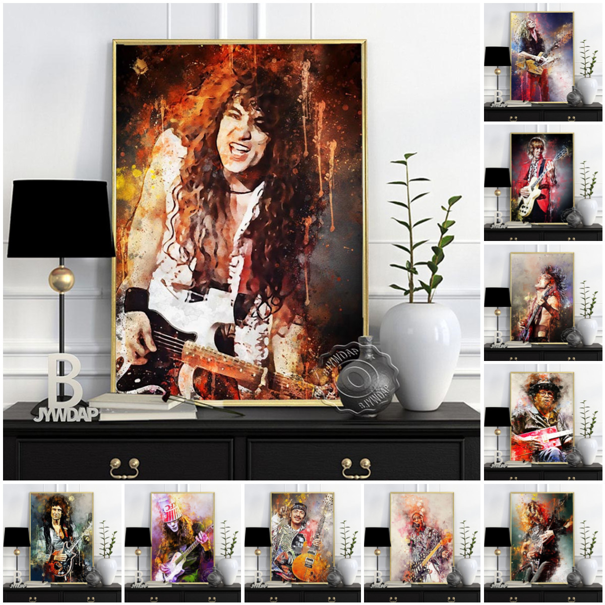 Rock Star Alvin Lee Dark Bg Al - Vintage Fashion Prints For Wall บทวิจารณ์และราคา