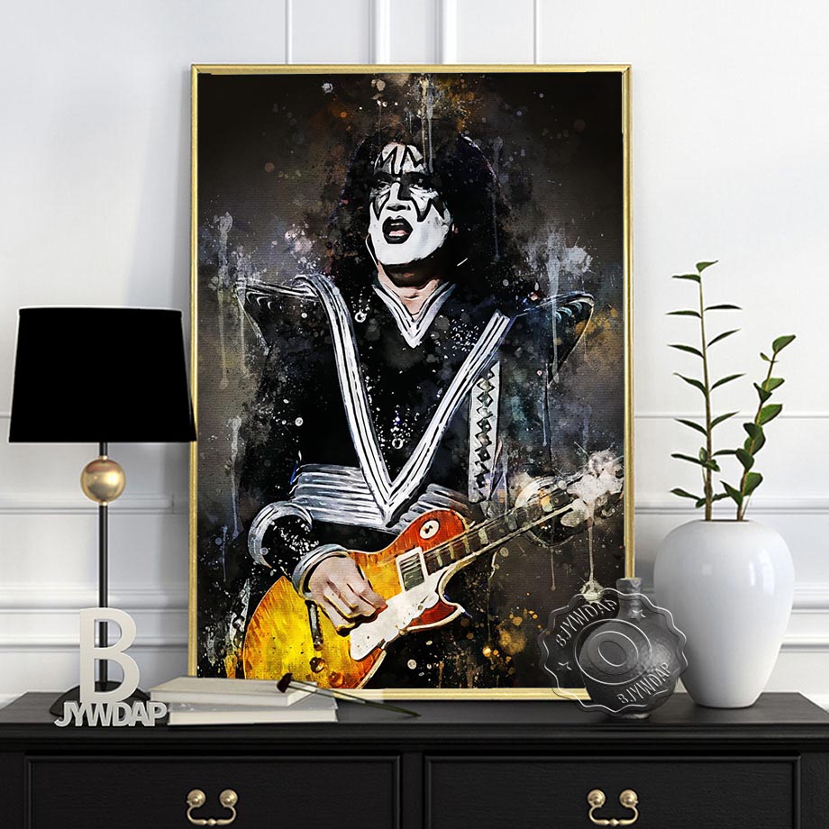 Rock Star Alvin Lee Dark Bg Al - Vintage Fashion Prints For Wall บทวิจารณ์และราคา