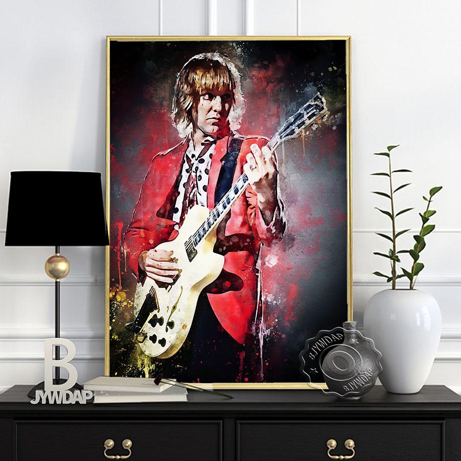 Rock Star Alvin Lee Dark Bg Al - Vintage Fashion Prints For Wall บทวิจารณ์และราคา