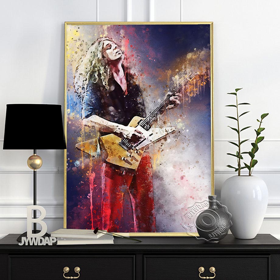 Rock Star Alvin Lee Dark Bg Al - Vintage Fashion Prints For Wall บทวิจารณ์และราคา