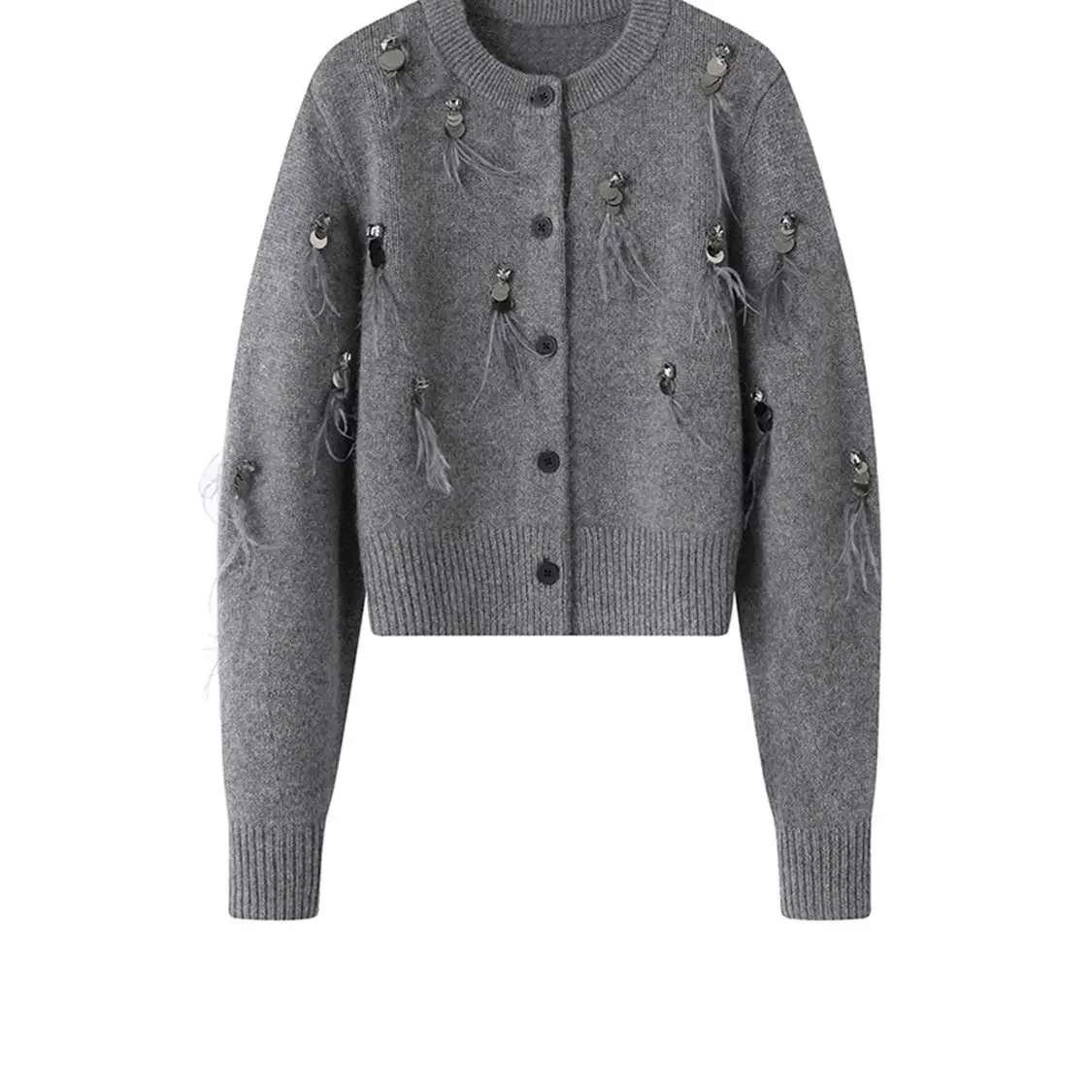 เสื้อโค้ทฤดูใบไม้ร่วงฤดูหนาว เ - Crop Cardigan Vintage บทวิจารณ์และราคา