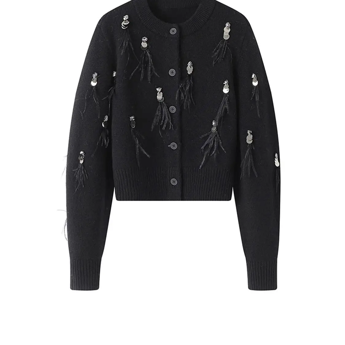เสื้อโค้ทฤดูใบไม้ร่วงฤดูหนาว เ - Crop Cardigan Vintage บทวิจารณ์และราคา