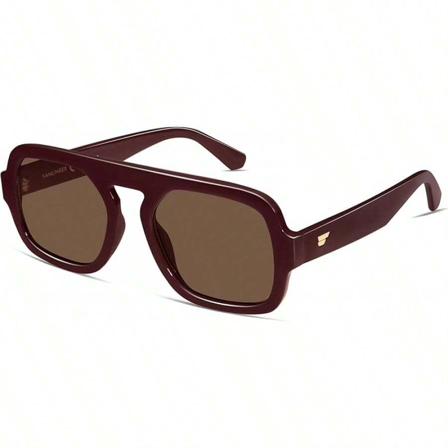 แว่นกันแดดทรงสี่เหลี่ยมขนาดใหญ - Vintage Fashion Style Men บทวิจารณ์และราคา
