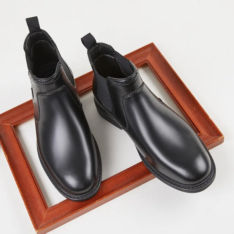 รองเท้าบูทหนังผู้ชายสไตล์วินเท - Vintage Fashion Style Men บทวิจารณ์และราคา