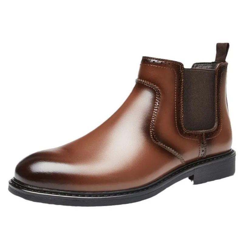 รองเท้าบูทหนังผู้ชายสไตล์วินเท - Vintage Fashion Style Men บทวิจารณ์และราคา