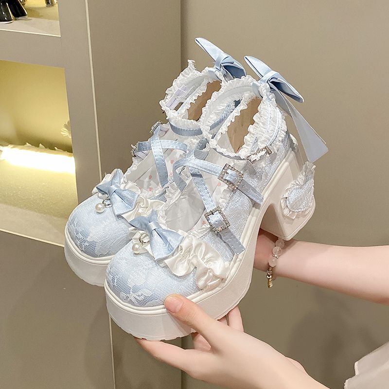 รองเท้าส้นตึกแบบแมรี่เจนสไตล์ว - Vintage Fashion Girl บทวิจารณ์และราคา