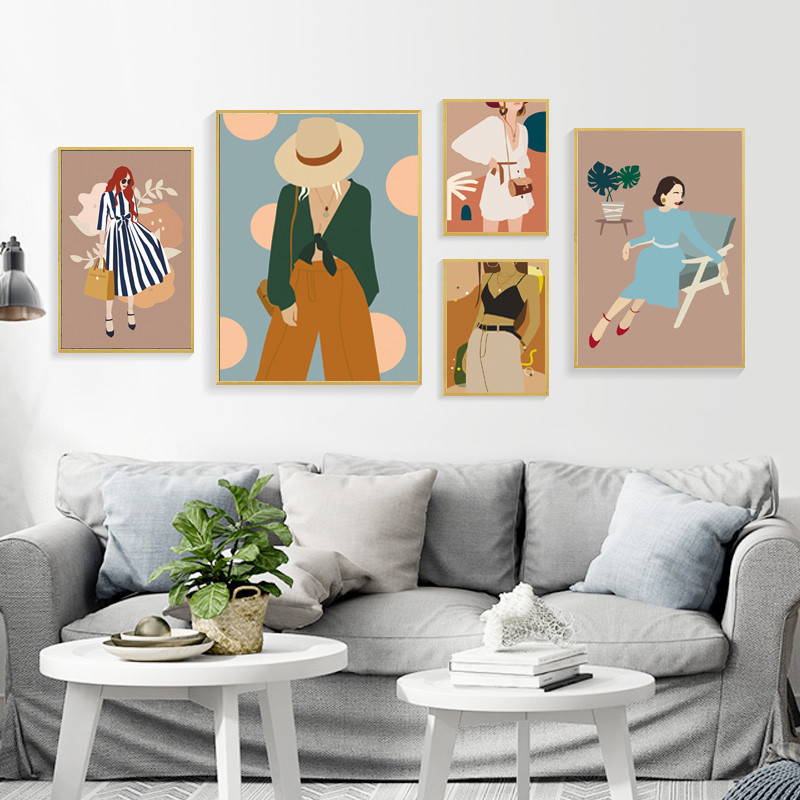 สาววินเทจแฟชั่นบทคัดย่อภาพวาดผ - Vintage Fashion Prints For Wall บทวิจารณ์และราคา