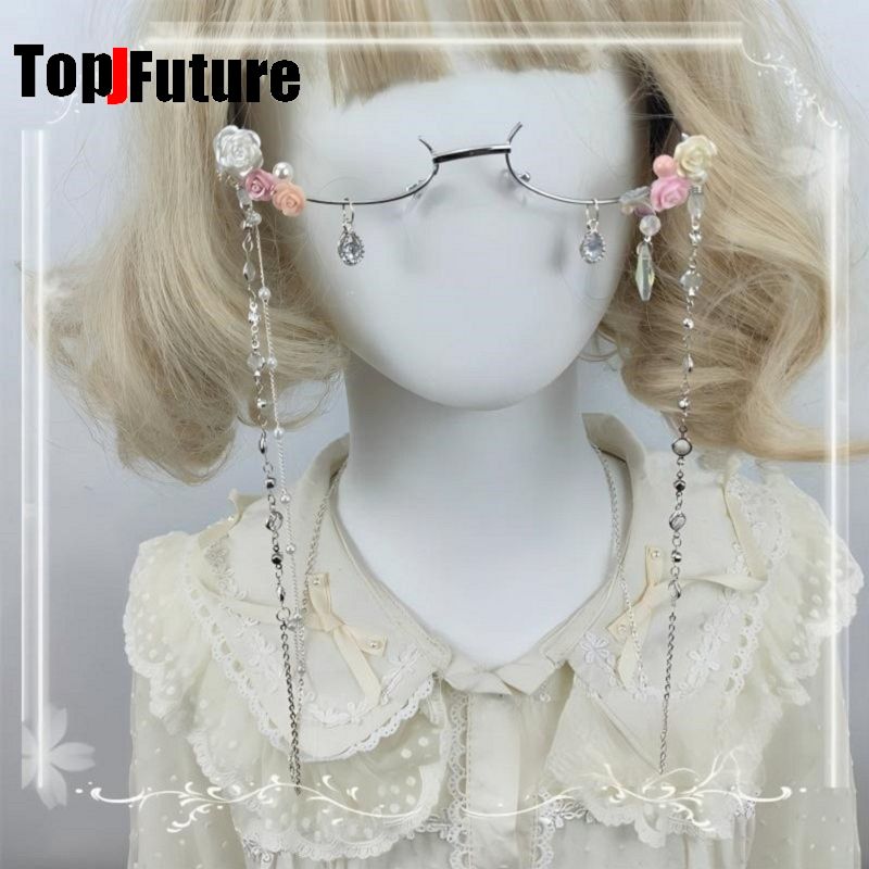 แว่นตาครึ่งกรอบลายดอกไม้สไตล์ฮ - Vintage Fashion Girl บทวิจารณ์และราคา