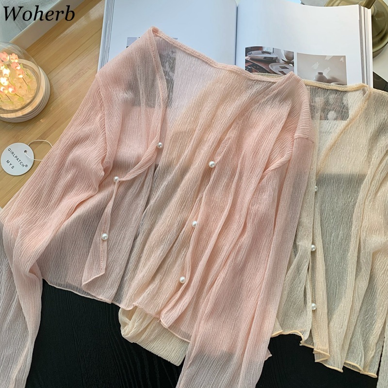 เสื้อคาร์ดิแกนไหมพรมถักบางเบาส - Crop Cardigan Vintage บทวิจารณ์และราคา