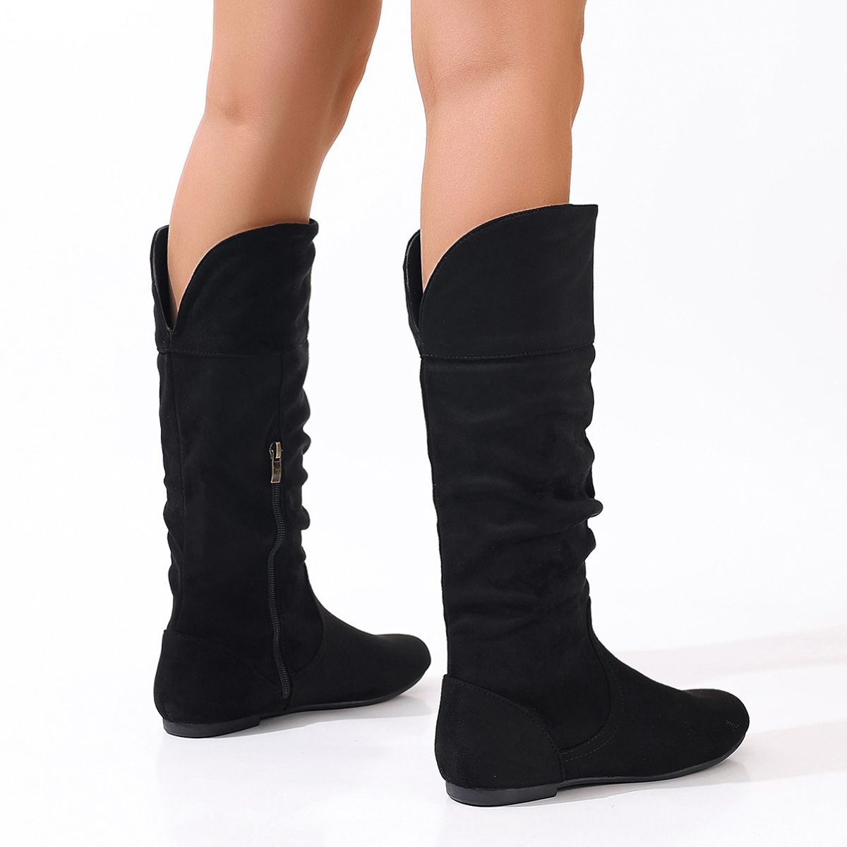 รองเท้าบูทแฟชั่นผู้หญิงสไตล์วิ - Vintage Fashion Fabrics บทวิจารณ์และราคา