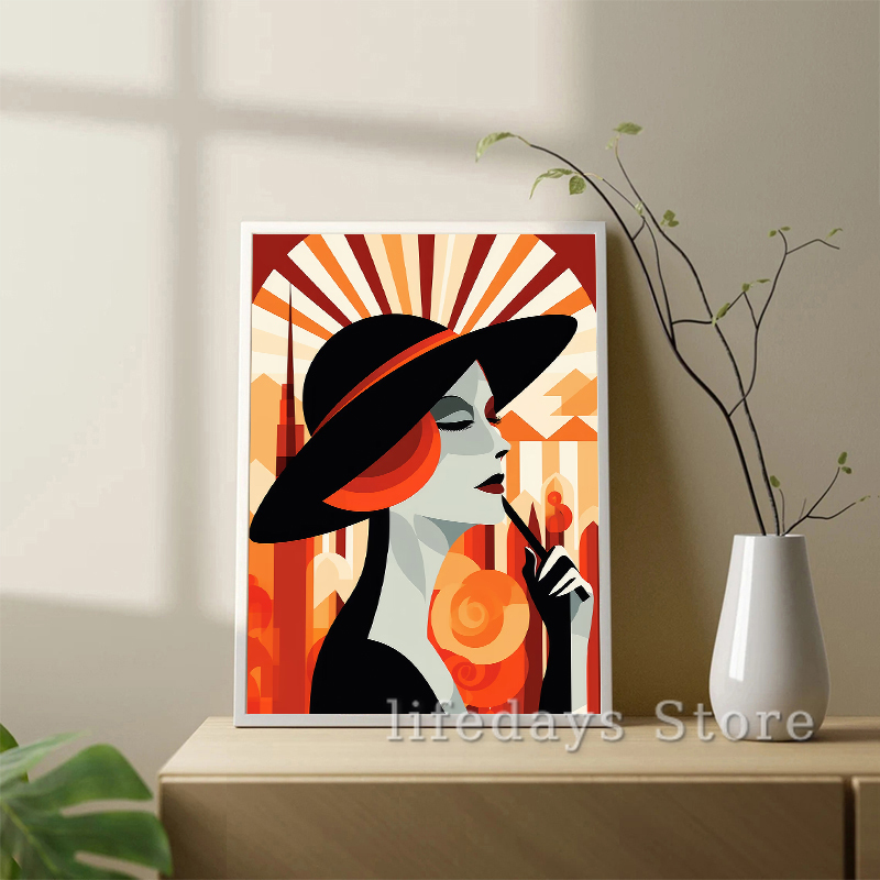 Vintage Art Deco ผู้หญิงภาพโปส - Vintage Fashion Prints For Wall บทวิจารณ์และราคา