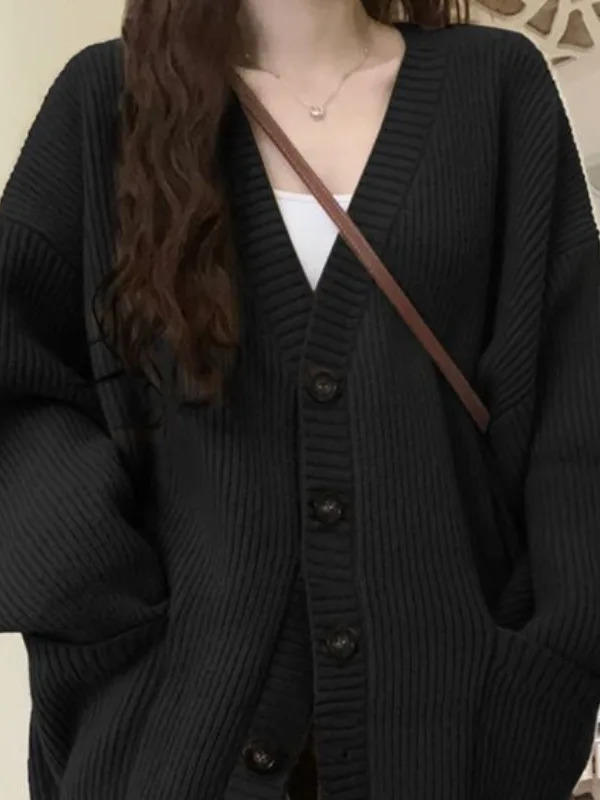 หลวมเสื้อสเวตเตอร์ถักผู้หญิงแข - Crop Cardigan Vintage บทวิจารณ์และราคา