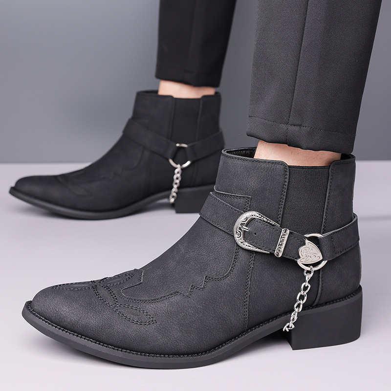 รองเท้าบูทคาวบอยวินเทจสำหรับผู - Vintage Fashion Style Men บทวิจารณ์และราคา