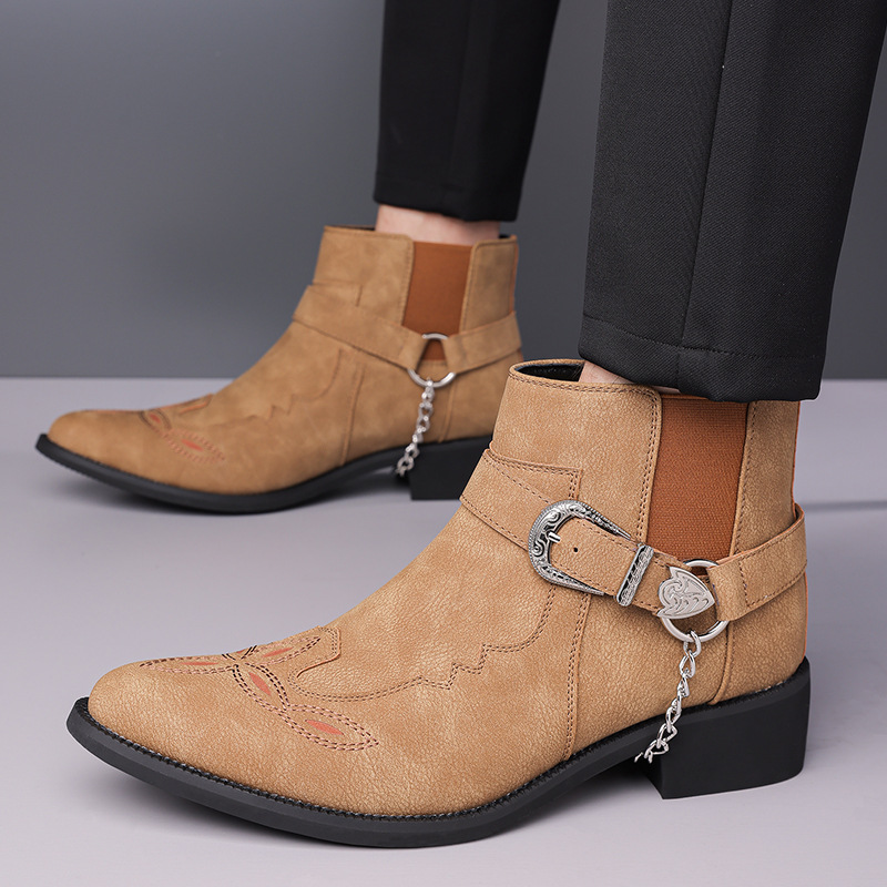 รองเท้าบูทคาวบอยวินเทจสำหรับผู - Vintage Fashion Style Men บทวิจารณ์และราคา