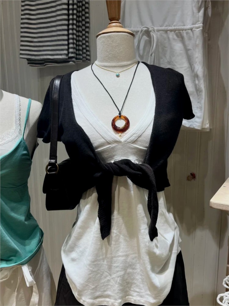เสื้อคาร์ดิแกนสีดำแบบครอปพร้อม - Crop Cardigan Vintage บทวิจารณ์และราคา