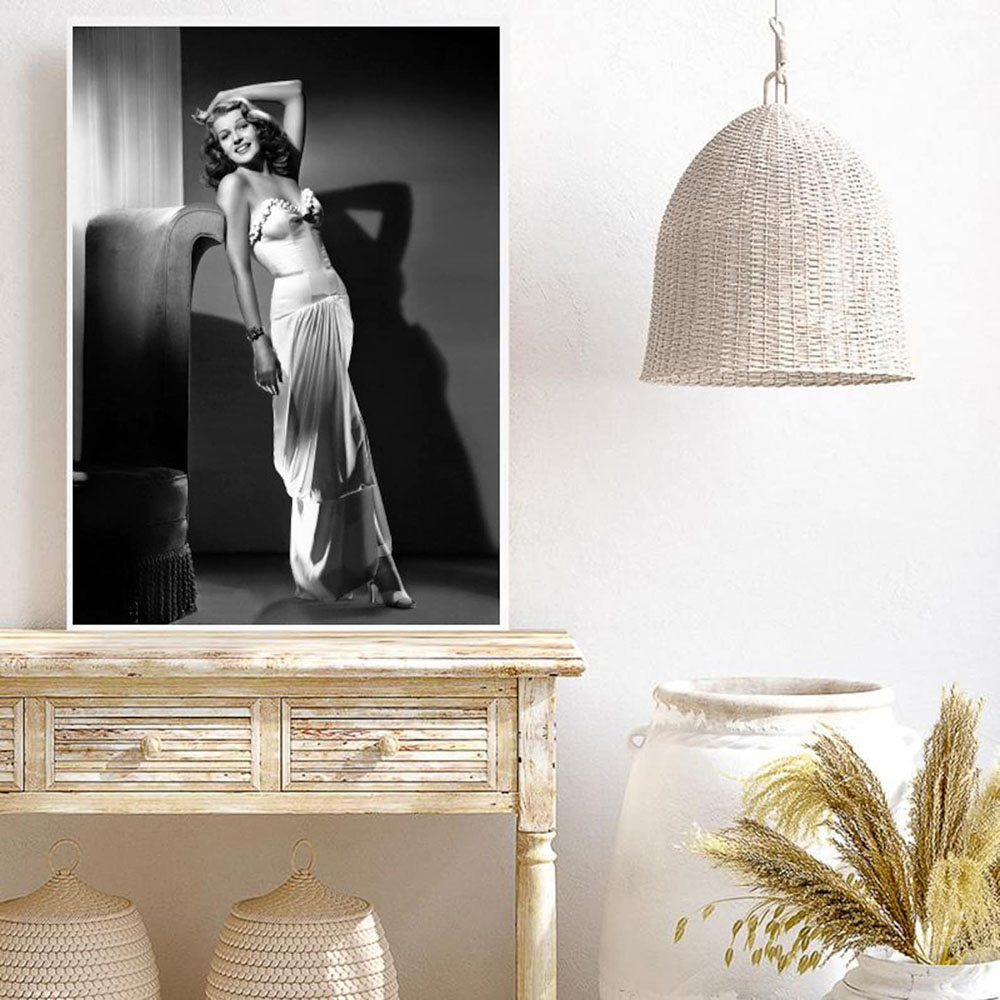 Rita Hayworth โปสเตอร์,สีดําแล - Vintage Fashion Prints For Wall บทวิจารณ์และราคา