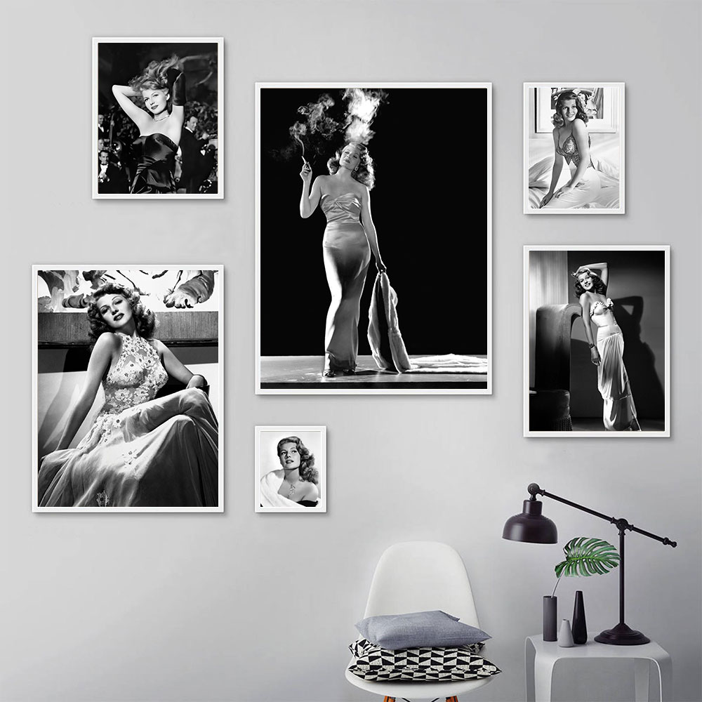 Rita Hayworth โปสเตอร์,สีดําแล - Vintage Fashion Prints For Wall บทวิจารณ์และราคา