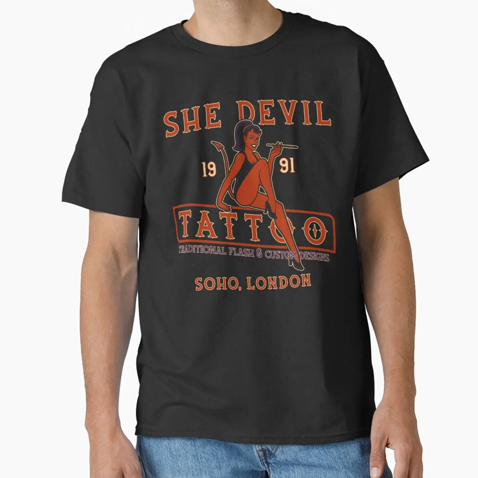 เสื้อยืดลาย She Devil Flash Cu - Vintage Fashion London บทวิจารณ์และราคา
