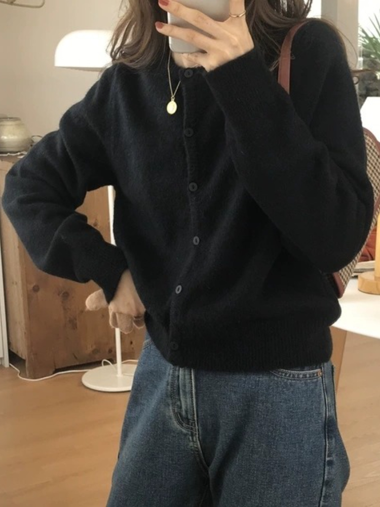 เสื้อคาร์ดิแกนถักสไตล์วินเทจ Y - Crop Cardigan Vintage บทวิจารณ์และราคา