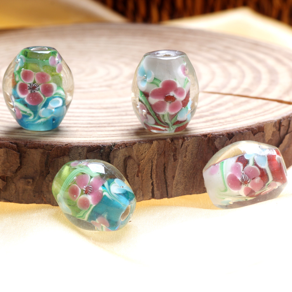 ลูกปัดแก้วทรงรีทำมือขนาด 20 มม - Vintage Fashion Jewelry Necklaces บทวิจารณ์และราคา