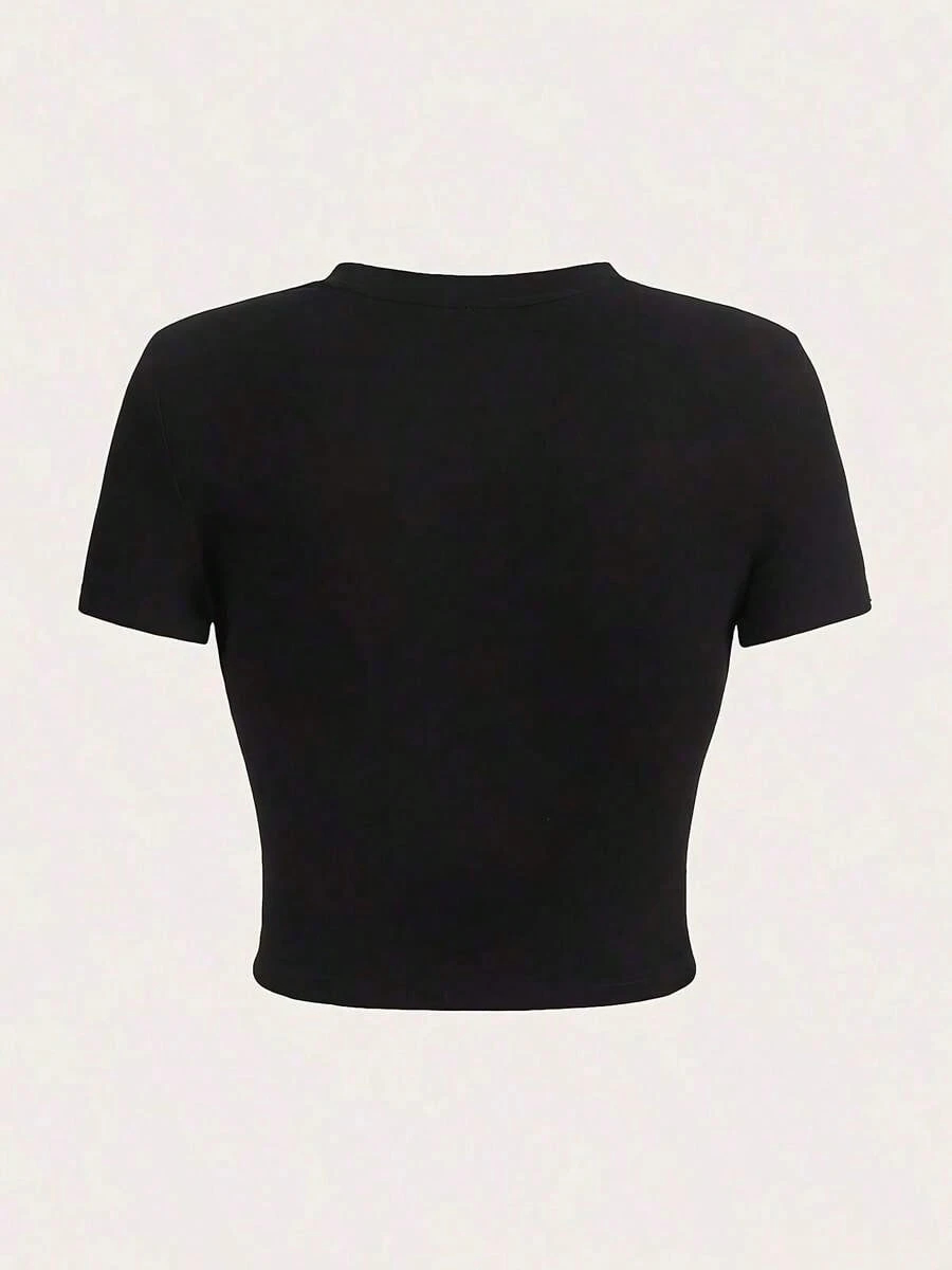 เสื้อแขนสั้นพิมพ์ลายตัวอักษรลา - Vintage Fashion Labels บทวิจารณ์และราคา